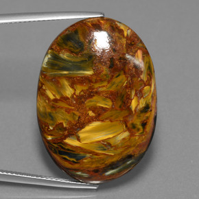 29.67 ct Multicolor Pietersite Gemstone, Pietersite Gem in Oval Cabochon Shape for Sale.
