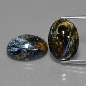 10.63 ctw Multicolor Pietersite Gemstones, Pietersite Gems in Oval Cabochon Shape for Sale.
