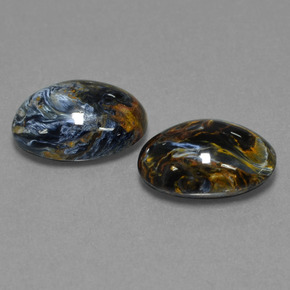 10.63 ctw Multicolor Pietersite Stones, Natural Pietersite in Oval Cabochon Shape for Sale