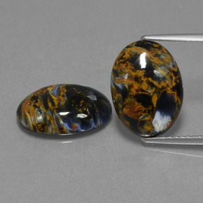 7.42 ct Multicolor Pietersite Gemstone, Pietersite Gem in Oval Cabochon Shape for Sale.