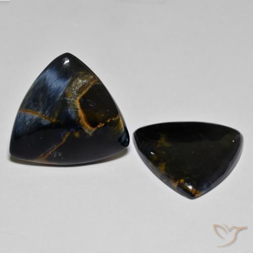 12.28 ctw Multicolor Pietersite Stones, Natural Pietersite in Trillion Cabochon Shape for Sale