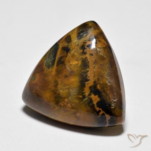 8.68 ct Multicolor Pietersite Stone, Natural Pietersite in Trillion Cabochon Shape for Sale