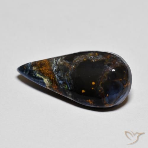 5.22 ct Multicolor Pietersite Stone, Natural Pietersite in Pear Cabochon Shape for Sale