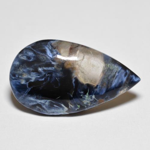 Multicolor Pietersite Gem - 7.4ct Pear Cabochon (ID: 596876)