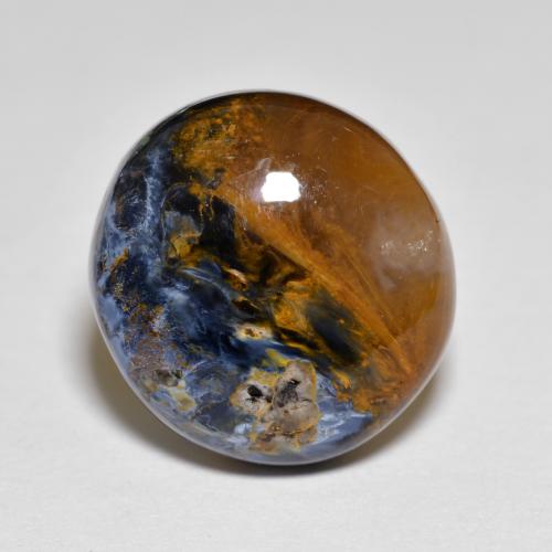 8.01 ct Multicolor Pietersite Stone, Natural Pietersite in Round Cabochon Shape for Sale