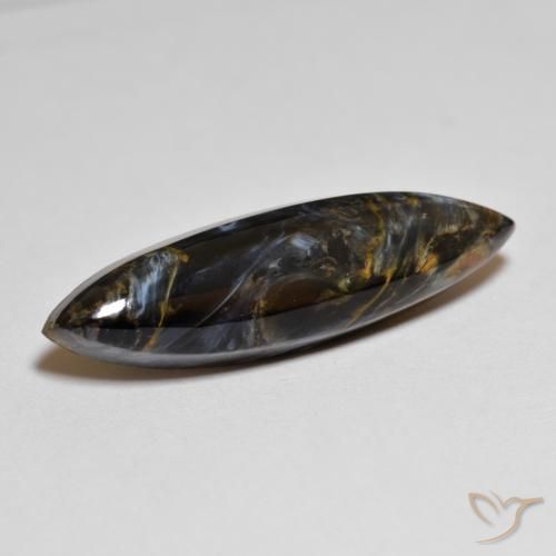 6.82 ct Multicolor Pietersite Stone, Natural Pietersite in Marquise Cabochon Shape for Sale