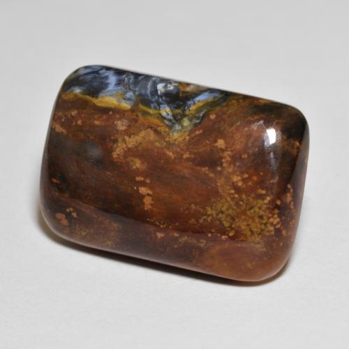 18,5 x 12,4mm kissenschliff mehrfarbiger Pietersite aus Namibia, Gewicht von 9,75 ct, natürlicher Edelstein in Opaque Reinheit, 1 Stück kissenschliff Pietersite - Farbe: Mehrfarbig, Mohs-Härte von 6,5 - 7 Geeignet für den täglichen Gebrauch im Schmuck, Photo A