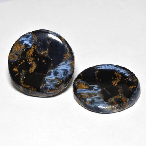 20.74 ctw Multicolor Pietersite Stones, Natural Pietersite in Round Cabochon Shape for Sale