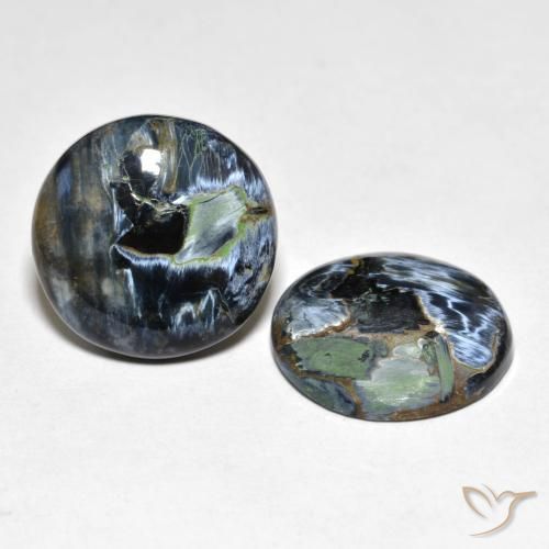 11.35 ctw Multicolor Pietersite Stones, Natural Pietersite in Round Cabochon Shape for Sale