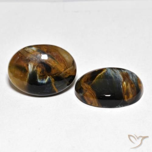 12.67 ctw Multicolor Pietersite Stones, Natural Pietersite in Oval Cabochon Shape for Sale
