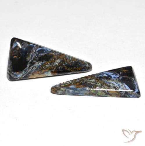 14.46 ctw Multicolor Pietersite Stones, Natural Pietersite in Trillion Cabochon Shape for Sale