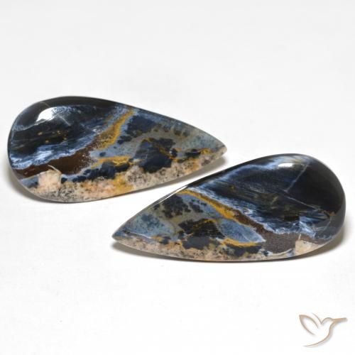 25.47 ct Pear Pietersite, 32.9 x 14.6 mm From Namibia, Photo A
