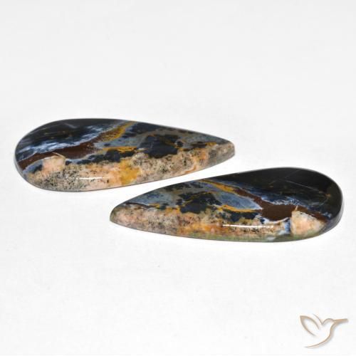 Pietersite Gemstones in 32.9 x 14.6 mm Size for Sale, Pietersite Stones in Multicolor Color