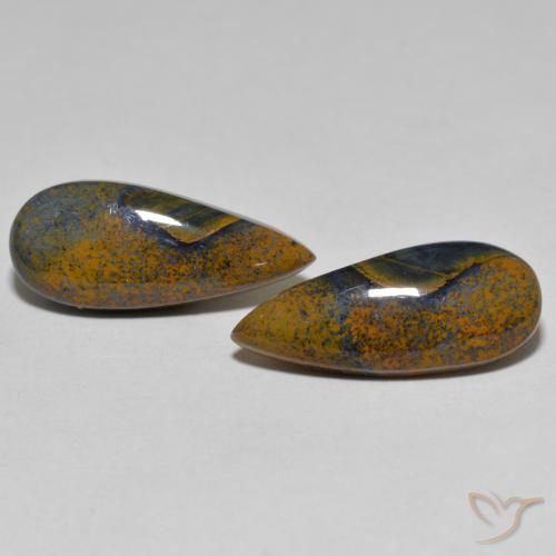 8.34ctw Natural Multicolor Pietersite, Pear Shape, Opaque