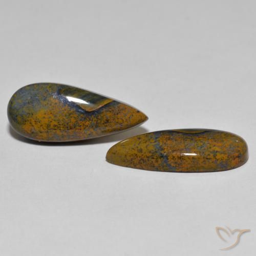 8.34 ctw Multicolor Pietersite Stones, Natural Pietersite in Pear Cabochon Shape for Sale
