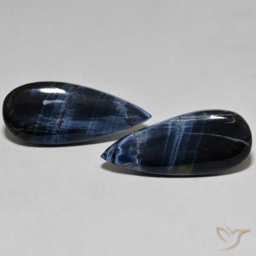 14.98 ct Pear Pietersite, 25.3 x 10.7 mm From Namibia, Photo A