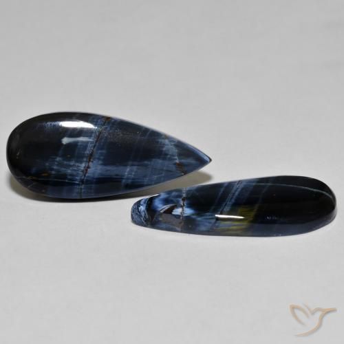 14.98 ctw Multicolor Pietersite Stones, Natural Pietersite in Pear Cabochon Shape for Sale