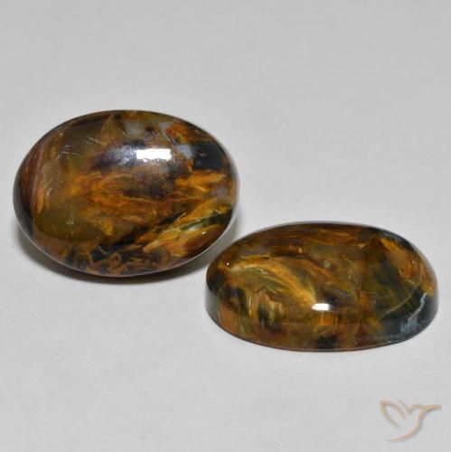 20.08 ctw Multicolor Pietersite Stones, Natural Pietersite in Oval Cabochon Shape for Sale