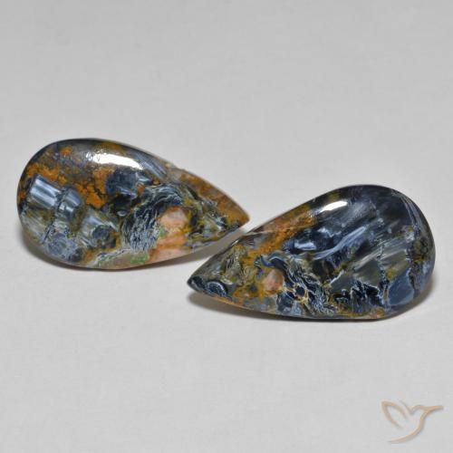 13.64ctw Natural Multicolor Pietersite, Pear Shape, Opaque