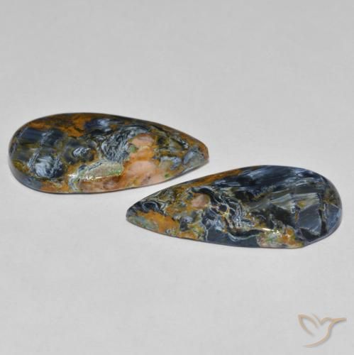 Pietersite Gemstones in 21.5 x 12 mm Size for Sale, Pietersite Stones in Multicolor Color