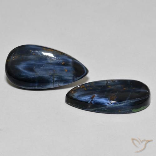 11.62 ctw Multicolor Pietersite Stones, Natural Pietersite in Pear Cabochon Shape for Sale
