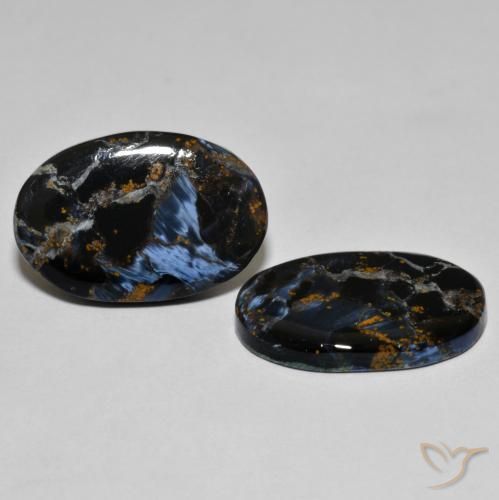 16.59 ctw Multicolor Pietersite Stones, Natural Pietersite in Oval Cabochon Shape for Sale