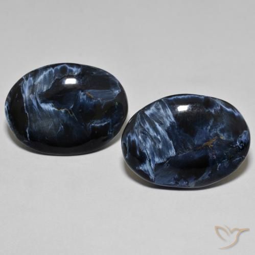 Paire Pietersite Ovale 21 x 15,6mm assorties - Poids total 22,62 ct / moyenne 11,31 ct chacune, couleur Multicolore et pureté Opaque , pierre gemme naturelle Non traité, dureté de Mohs 6.5 à 7 convient aux bijoux de tous les jours, pierre de sagesse, Photo A
