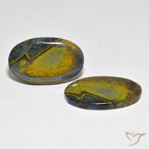 24.26 ctw Multicolor Pietersite Stones, Natural Pietersite in Oval Cabochon Shape for Sale