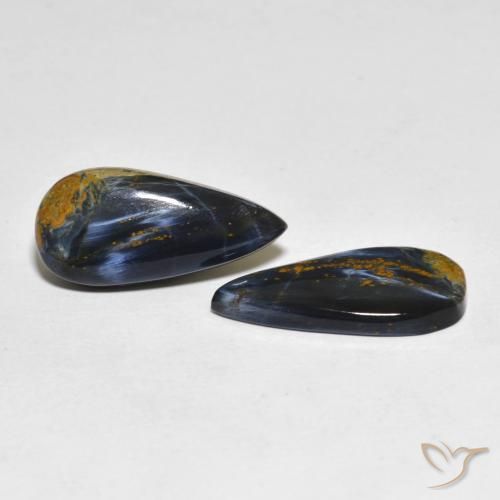 10.94 ctw Multicolor Pietersite Stones, Natural Pietersite in Pear Cabochon Shape for Sale