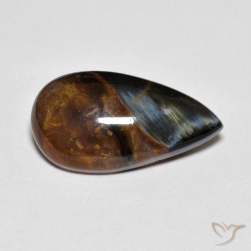 5.13 ct Multicolor Pietersite Stone, Natural Pietersite in Pear Cabochon Shape for Sale