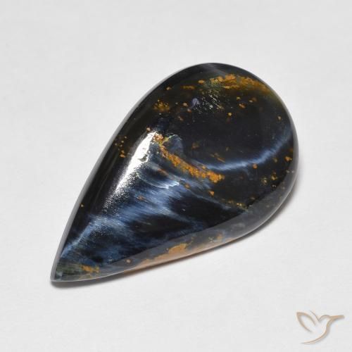 5.93 ct Multicolor Pietersite Stone, Natural Pietersite in Pear Cabochon Shape for Sale