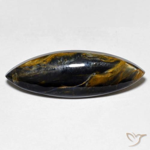 7.14 ct Multicolor Pietersite Stone, Natural Pietersite in Marquise Cabochon Shape for Sale