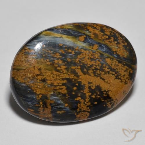 Pietersite Multicolore oval cabochon de Namibie, 22,4 x 16,5mm, poids de 11,82 ct, pierre gemme naturelle Non traité de pureté Opaque , 1 pièce Pietersite, couleur Multicolore, dureté Mohs de 6.5 à 7 convient aux bijoux de tous les jours, pierre de sagesse, Photo A