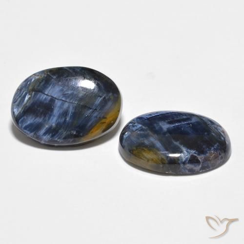 7.99 ctw Multicolor Pietersite Stones, Natural Pietersite in Oval Cabochon Shape for Sale