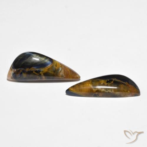 14.31 ctw Multicolor Pietersite Stones, Natural Pietersite in Fancy Cabochon Shape for Sale