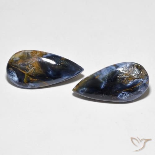 18.76 ct Pear Pietersite, 24.5 x 12.2 mm From China, Photo A
