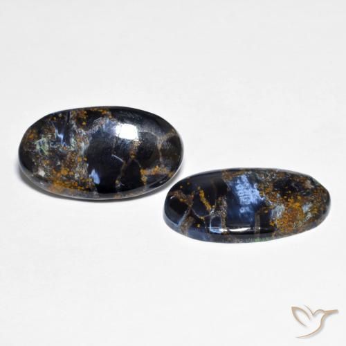 12.19 ctw Multicolor Pietersite Stones, Natural Pietersite in Oval Cabochon Shape for Sale