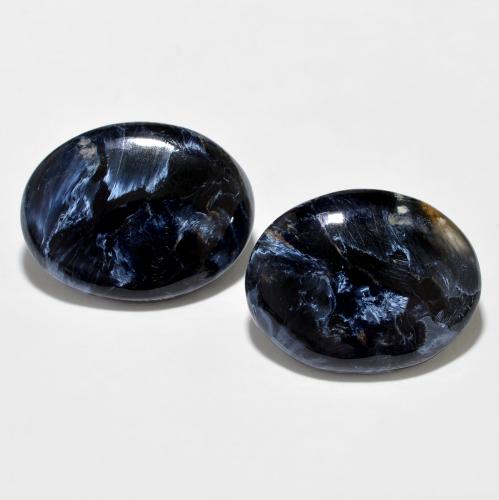 2pc Matching Oval Pietersites in Size 18.2 x 14.1mm, Weight 14.27ct total / avg. 7.14ct each, Multicolor in Opaque Clarity, Natural untreated gemstone, Mohs Hardness 6.5 - 7 suitable for daily wear jewelry, Photo A