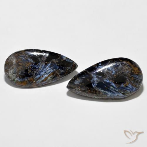 14.24 ct Pear Pietersite, 21.2 x 11.4 mm From China, Photo A