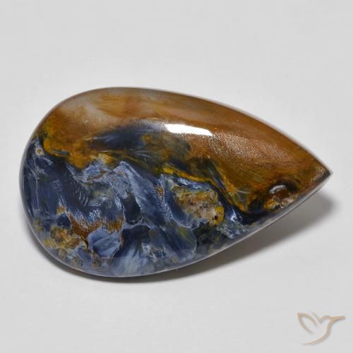 12.01 ct Multicolor Pietersite Stone, Natural Pietersite in Pear Cabochon Shape for Sale