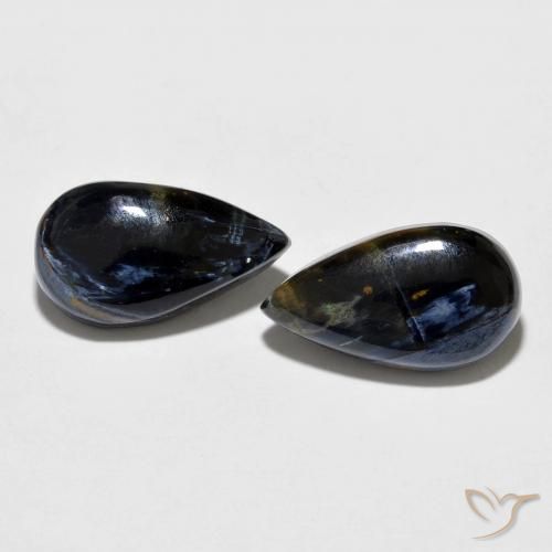 7.26 ct Pear Pietersite, 14.6 x 8.2 mm From China, Photo A