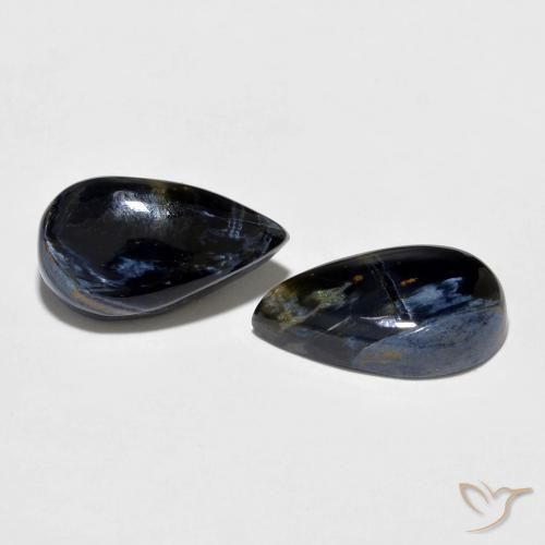 7.26 ctw Multicolor Pietersite Stones, Natural Pietersite in Pear Cabochon Shape for Sale