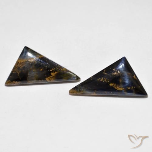 2 pièces assorties Pietersite Multicolore Fantaisie de taille 19,9x13,5 mm, poids total de 10,76 ct / moyenne de 5,38 ct chacune, Multicolore avec pureté Opaque , pierre gemme naturelle Non traité, dureté de Mohs 6.5 à 7 convient aux bijoux de tous les jours, pierre de sagesse, Photo A