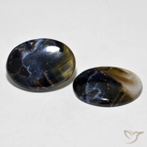 37.88 ctw Multicolor Pietersite Stones, Natural Pietersite in Oval Cabochon Shape for Sale