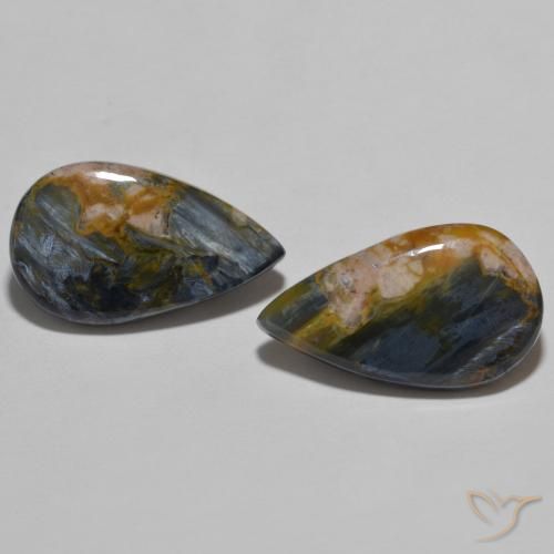 11.31 ct Pear Pietersite, 19.4 x 11.3 mm From China, Photo A