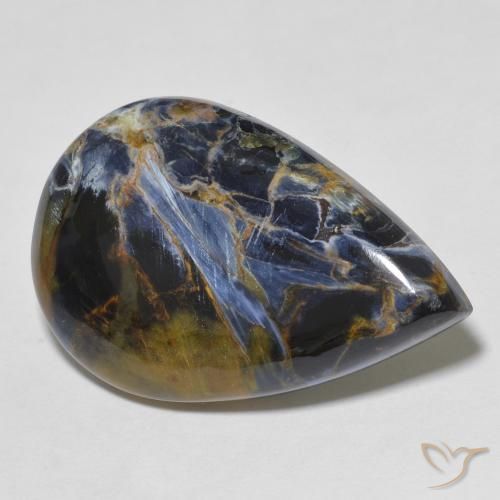 18.93 ct Multicolor Pietersite Stone, Natural Pietersite in Pear Cabochon Shape for Sale