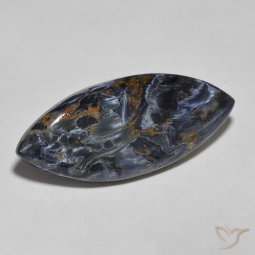15.65 ct Multicolor Pietersite Stone, Natural Pietersite in Marquise Cabochon Shape for Sale