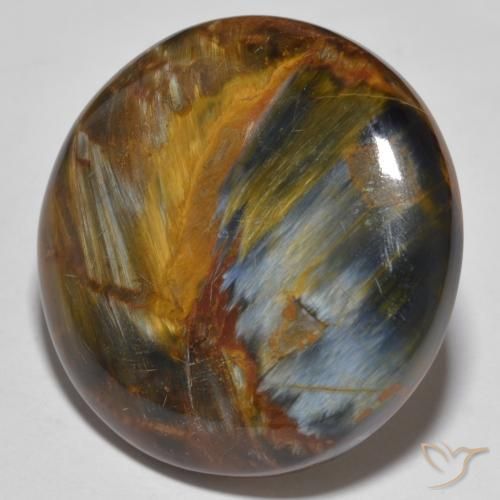 27.55 ct Multicolor Pietersite Stone, Natural Pietersite in Round Cabochon Shape for Sale