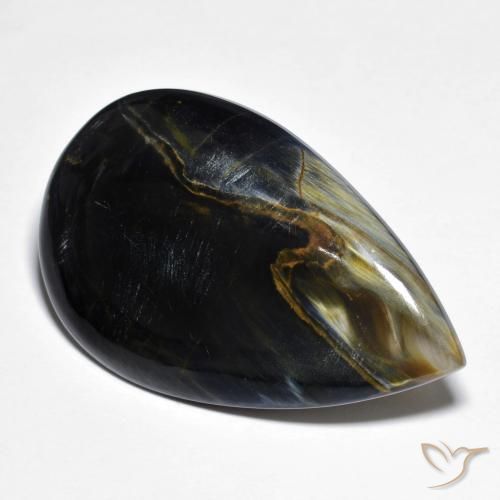 27.85 ct Multicolor Pietersite Stone, Natural Pietersite in Pear Cabochon Shape for Sale