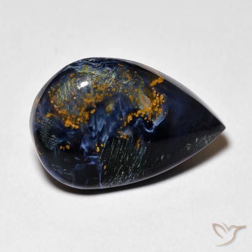 6.58 ct Multicolor Pietersite Stone, Natural Pietersite in Pear Cabochon Shape for Sale